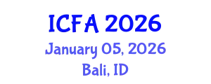 International Conference on Fisheries and Aquaculture (ICFA) January 05, 2026 - Bali, Indonesia
