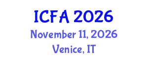 International Conference on Fisheries and Aquaculture (ICFA) November 11, 2026 - Venice, Italy