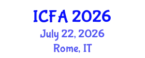 International Conference on Fisheries and Aquaculture (ICFA) July 22, 2026 - Rome, Italy