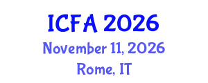 International Conference on Fisheries and Aquaculture (ICFA) November 11, 2026 - Rome, Italy