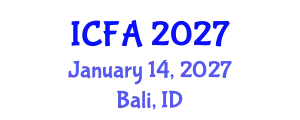 International Conference on Fisheries and Aquaculture (ICFA) January 14, 2027 - Bali, Indonesia