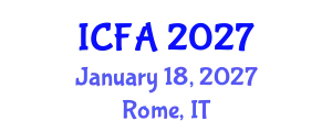 International Conference on Fisheries and Aquaculture (ICFA) January 18, 2027 - Rome, Italy