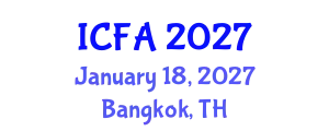 International Conference on Fisheries and Aquaculture (ICFA) January 18, 2027 - Bangkok, Thailand