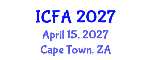International Conference on Fisheries and Aquaculture (ICFA) April 15, 2027 - Cape Town, South Africa
