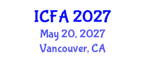 International Conference on Fisheries and Aquaculture (ICFA) May 20, 2027 - Vancouver, Canada