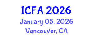 International Conference on Fisheries and Aquaculture (ICFA) January 05, 2026 - Vancouver, Canada