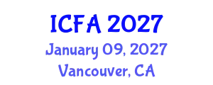 International Conference on Fisheries and Aquaculture (ICFA) January 09, 2027 - Vancouver, Canada