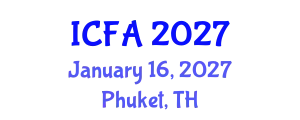International Conference on Fisheries and Aquaculture (ICFA) January 16, 2027 - Phuket, Thailand