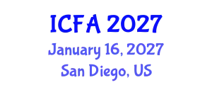 International Conference on Fisheries and Aquaculture (ICFA) January 16, 2027 - San Diego, United States