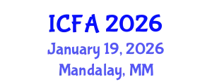 International Conference on Fisheries and Aquaculture (ICFA) January 19, 2026 - Mandalay, Myanmar