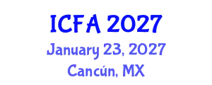 International Conference on Fisheries and Aquaculture (ICFA) January 23, 2027 - Cancún, Mexico