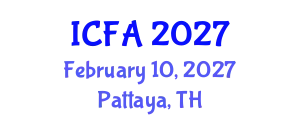 International Conference on Fisheries and Aquaculture (ICFA) February 10, 2027 - Pattaya, Thailand