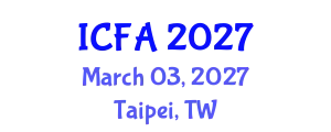 International Conference on Fisheries and Aquaculture (ICFA) March 03, 2027 - Taipei, Taiwan