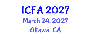 International Conference on Fisheries and Aquaculture (ICFA) March 24, 2027 - Ottawa, Canada