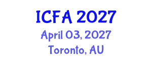 International Conference on Fisheries and Aquaculture (ICFA) April 03, 2027 - Toronto, Australia