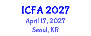International Conference on Fisheries and Aquaculture (ICFA) April 17, 2027 - Seoul, Republic of Korea