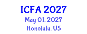 International Conference on Fisheries and Aquaculture (ICFA) May 01, 2027 - Honolulu, United States