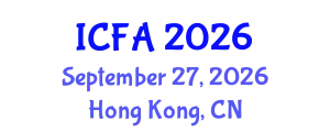 International Conference on Fisheries and Aquaculture (ICFA) September 27, 2026 - Hong Kong, China