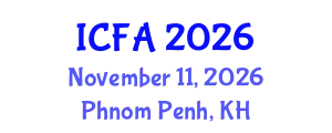 International Conference on Fisheries and Aquaculture (ICFA) November 11, 2026 - Phnom Penh, Cambodia