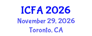 International Conference on Fisheries and Aquaculture (ICFA) November 29, 2026 - Toronto, Canada