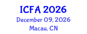 International Conference on Fisheries and Aquaculture (ICFA) December 09, 2026 - Macau, China