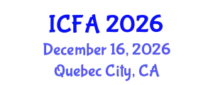 International Conference on Fisheries and Aquaculture (ICFA) December 16, 2026 - Quebec City, Canada