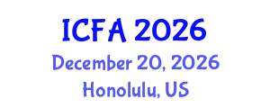 International Conference on Fisheries and Aquaculture (ICFA) December 20, 2026 - Honolulu, United States