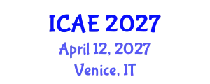International Conference on Architecture Environment (ICAE) April 12, 2027 - Venice, Italy