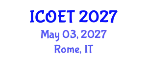 International Conference on Offshore Engineering and Technology (ICOET) May 03, 2027 - Rome, Italy