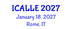 International Conference on Applied Linguistics and Language Education (ICALLE) January 18, 2027 - Rome, Italy