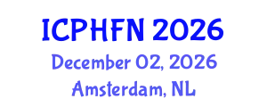 International Conference on Public Health, Food and Nutrition (ICPHFN) December 02, 2026 - Amsterdam, Netherlands