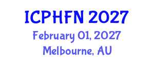 International Conference on Public Health, Food and Nutrition (ICPHFN) February 01, 2027 - Melbourne, Australia