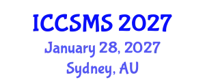 International Conference on Crystallographic, Spectroscopic and Materials Science (ICCSMS) January 28, 2027 - Sydney, Australia