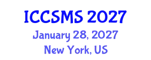 International Conference on Crystallographic, Spectroscopic and Materials Science (ICCSMS) January 28, 2027 - New York, United States