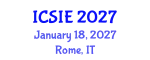 International Conference on Civil, Structural and Infrastructure Engineering (ICSIE) January 18, 2027 - Rome, Italy