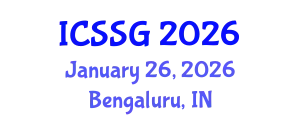 International Conference on Spatial Statistics and Geostatistics (ICSSG) January 26, 2026 - Bengaluru, India