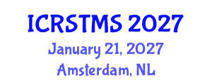 International Conference on Remote Sensing of Terrestrial and Marine Ecosystems (ICRSTMS) January 21, 2027 - Amsterdam, Netherlands