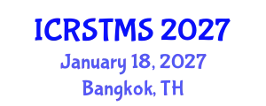 International Conference on Remote Sensing of Terrestrial and Marine Ecosystems (ICRSTMS) January 18, 2027 - Bangkok, Thailand
