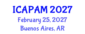 International Conference on Advances in Pure and Applied Mathematics (ICAPAM) February 25, 2027 - Buenos Aires, Argentina