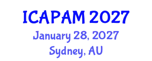 International Conference on Advances in Pure and Applied Mathematics (ICAPAM) January 28, 2027 - Sydney, Australia
