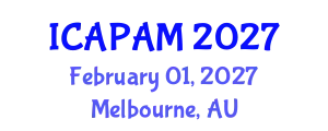 International Conference on Advances in Pure and Applied Mathematics (ICAPAM) February 01, 2027 - Melbourne, Australia
