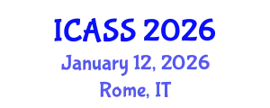 International Conference on Anthropological and Sociological Sciences (ICASS) January 12, 2026 - Rome, Italy