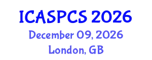 International Conference on Anthropology, Sociology, Political and Communication Science (ICASPCS) December 09, 2026 - London, United Kingdom