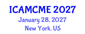 International Conference on Advanced Motion Control and Mechanical Engineering (ICAMCME) January 28, 2027 - New York, United States