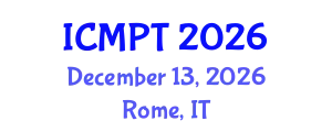 International Conference on Mycotoxins, Phycotoxins and Toxicology (ICMPT) December 13, 2026 - Rome, Italy