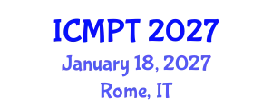 International Conference on Mycotoxins, Phycotoxins and Toxicology (ICMPT) January 18, 2027 - Rome, Italy