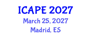 International Conference on Applications of Polymer Engineering (ICAPE) March 25, 2027 - Madrid, Spain