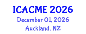 International Conference on Advanced Composites and Materials Engineering (ICACME) December 01, 2026 - Auckland, New Zealand