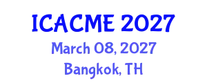 International Conference on Advanced Composites and Materials Engineering (ICACME) March 08, 2027 - Bangkok, Thailand
