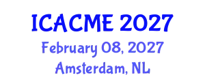 International Conference on Advanced Composites and Materials Engineering (ICACME) February 08, 2027 - Amsterdam, Netherlands